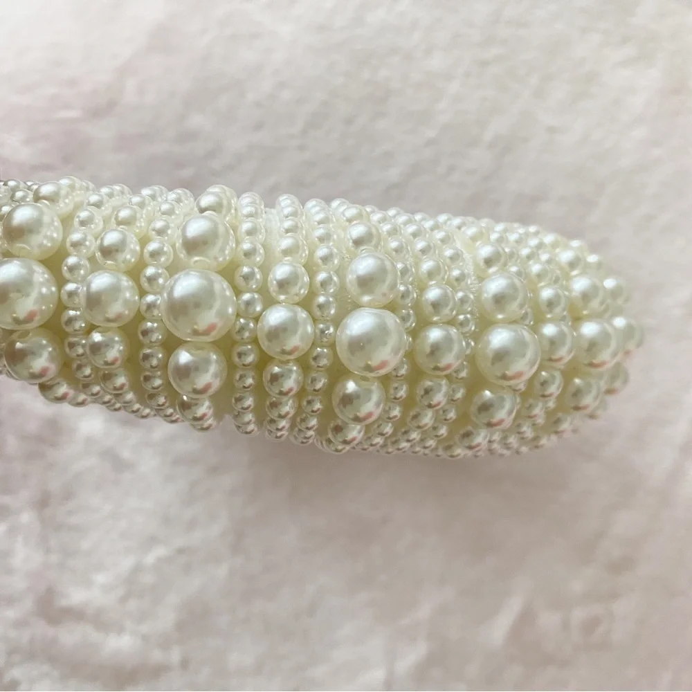 NWOT Pearl Padded Headband White Cream Classic Handmade Wedding Spring